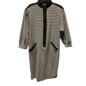 Vintage Willi of California Dress Size 8, Black/White, 3/4 Sleeve, Pockets